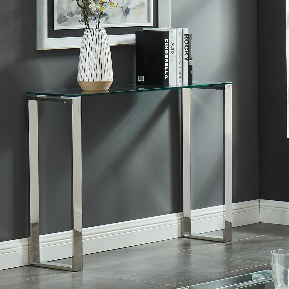 !nspire Zevon 502-408CH Console/Desk - Silver IMAGE 2