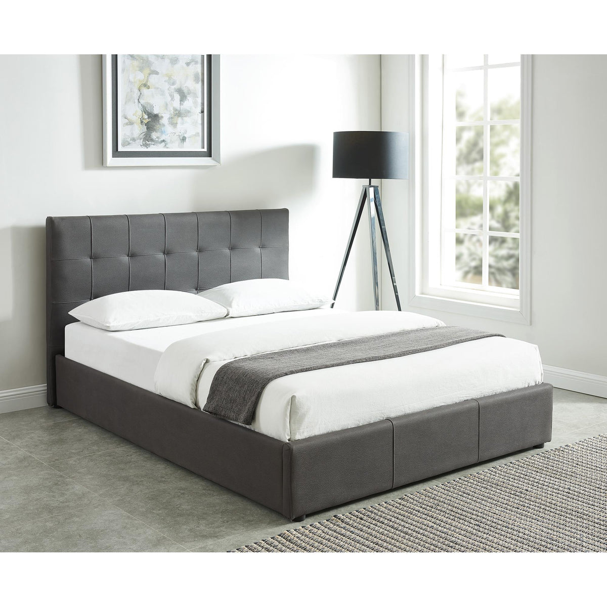 !nspire Extara 101-277K-GY 78" King Platform Bed w/Storage - Grey IMAGE 2