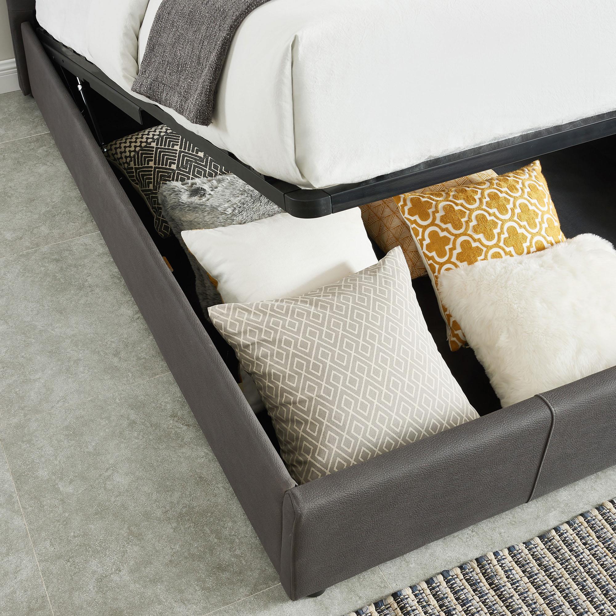 !nspire Extara 101-277K-GY 78" King Platform Bed w/Storage - Grey IMAGE 3
