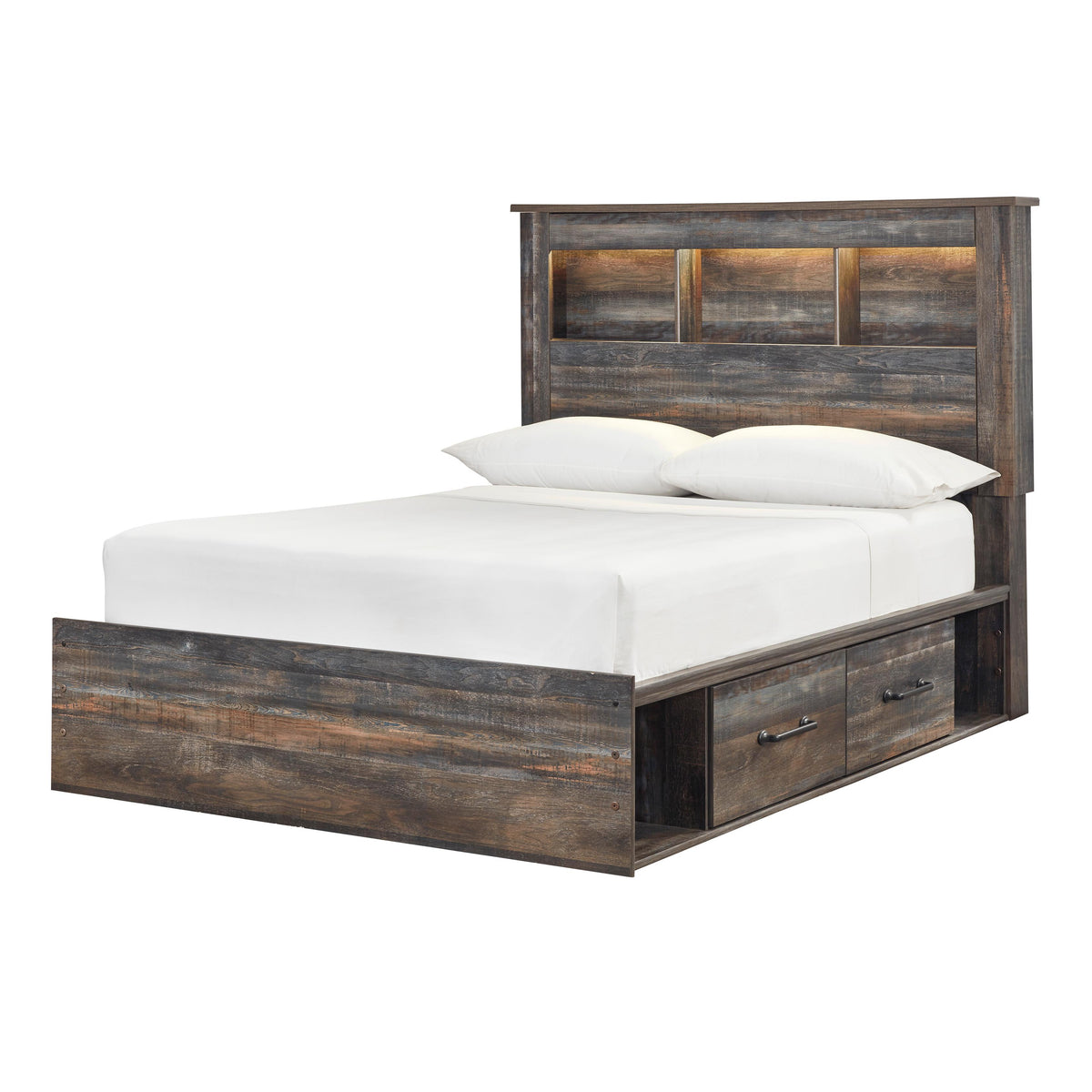 Signature Design by Ashley Drystan B211B44 Full Bookcase Bed with 2 Storage Drawers IMAGE 1