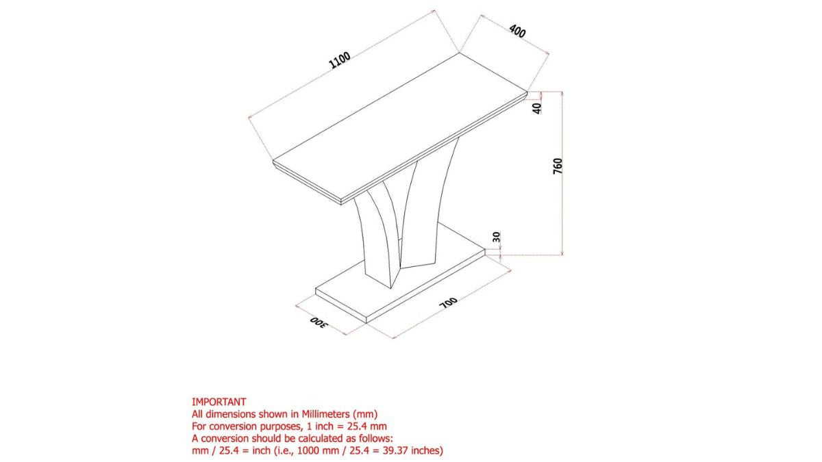 WORLDWIDE HOME FURNISHINGS NAPOLI CONSOLE TABLE