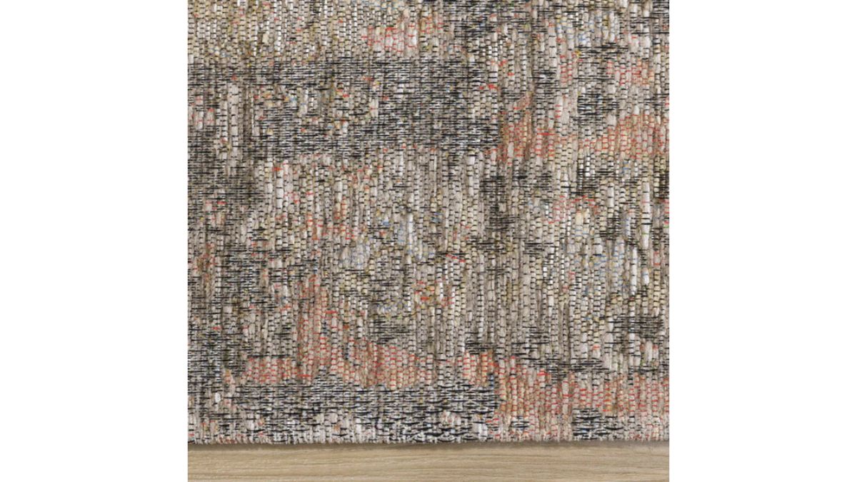 Cathedral Salmon Grey Traditional Border Rug