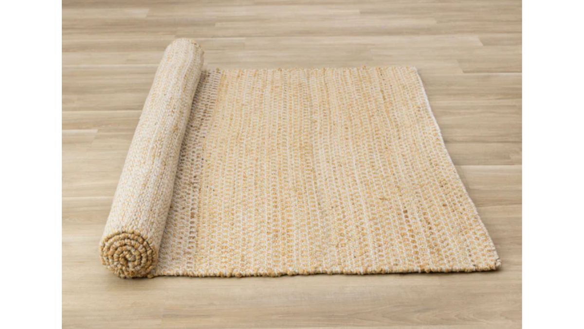 Naturals Light Oak Intricate Cream Weave Jute Rug