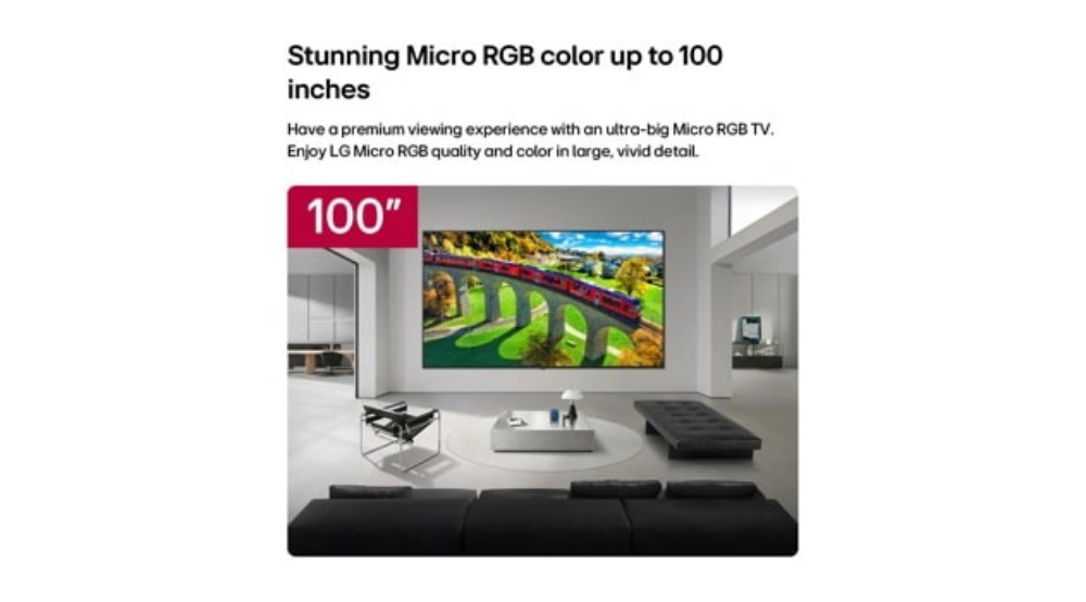 100" LG Micro RGB evo AI MRGB95 4K Smart TV (100MRGB95BU)-2026