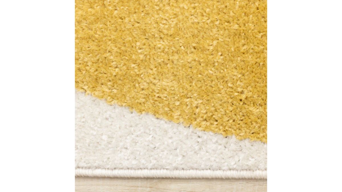 Malibu Cream Oxblood Green Yellow Pebbles Design Rug