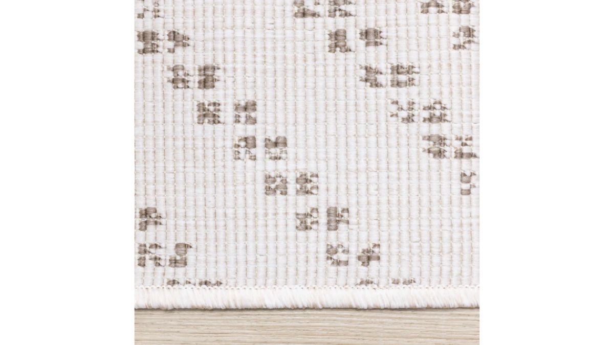 Bristol Beige Cream Diamond Pattern Reversible Rug