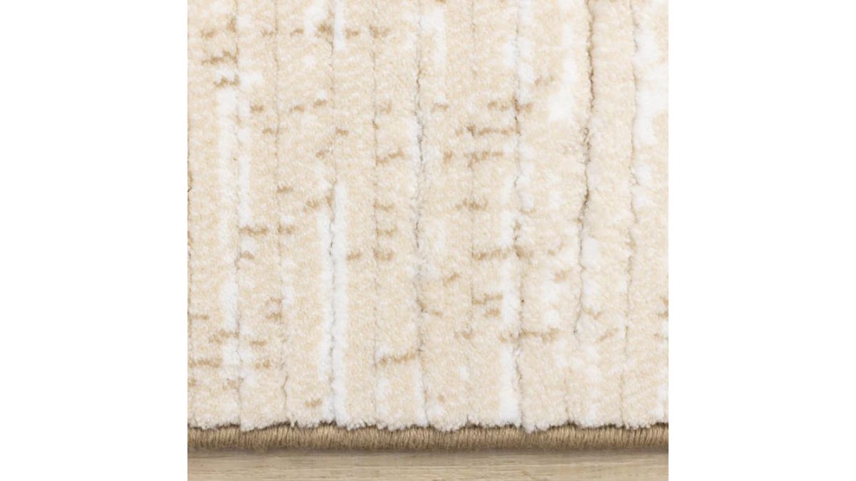 Ella Beige White Cream Distressed Stepping Stone Design Rug