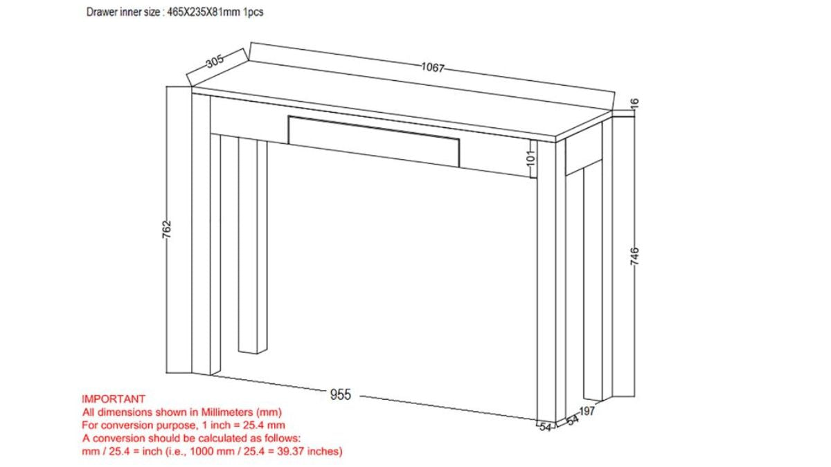 WORLDWIDE HOME FURNISHINGS IDRIS CONSOLE TABLE/ DESK