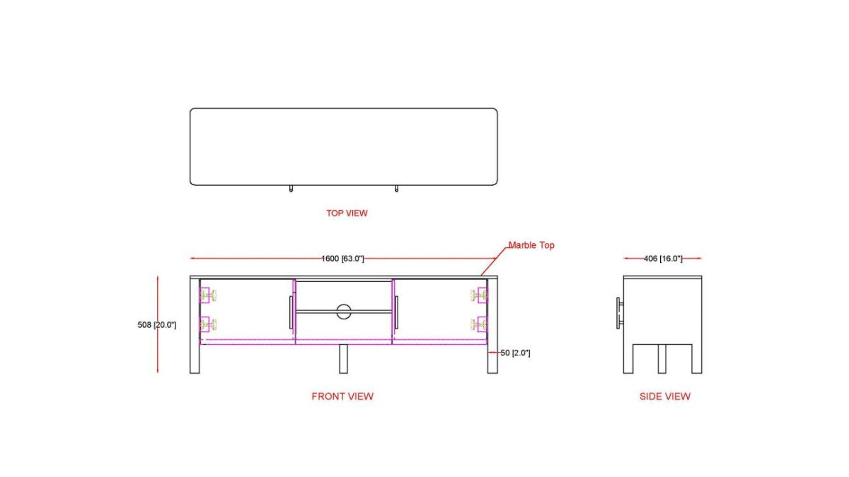 WORLDWIDE HOME FURNISHINGS CAMDEN MEDIA CABINET