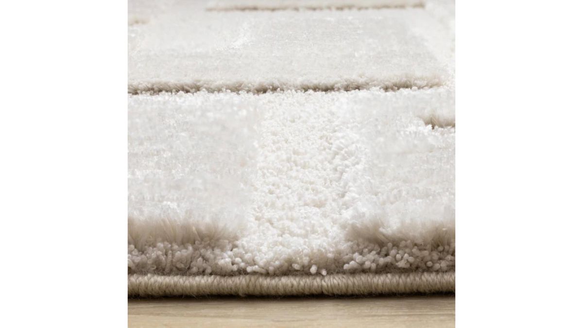 Luxe White Scattered Shapes Design Rug