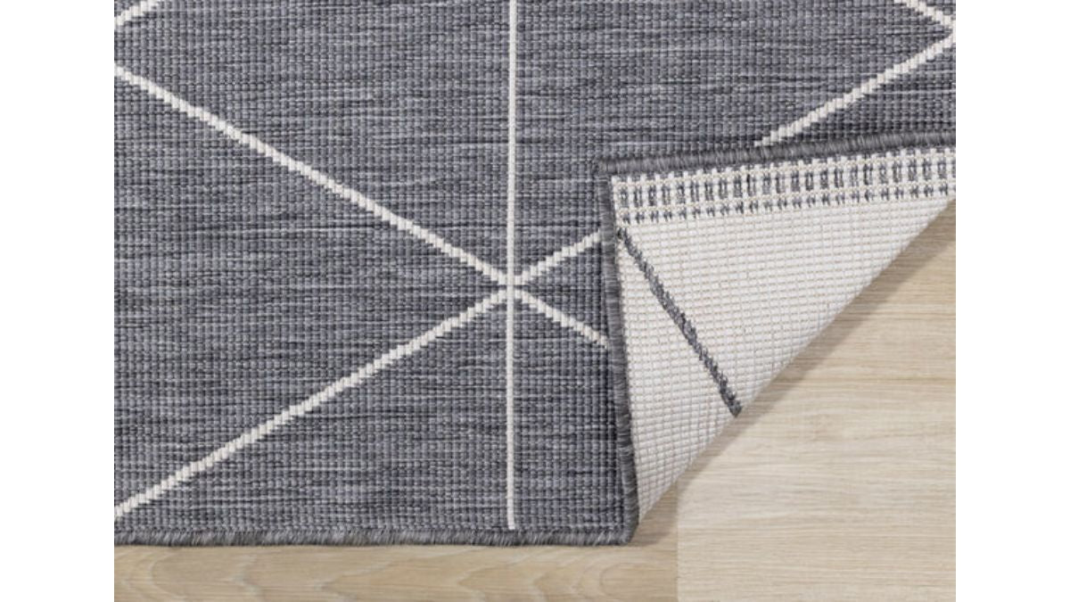Bristol Reversible Grey Cream Geometric Rug