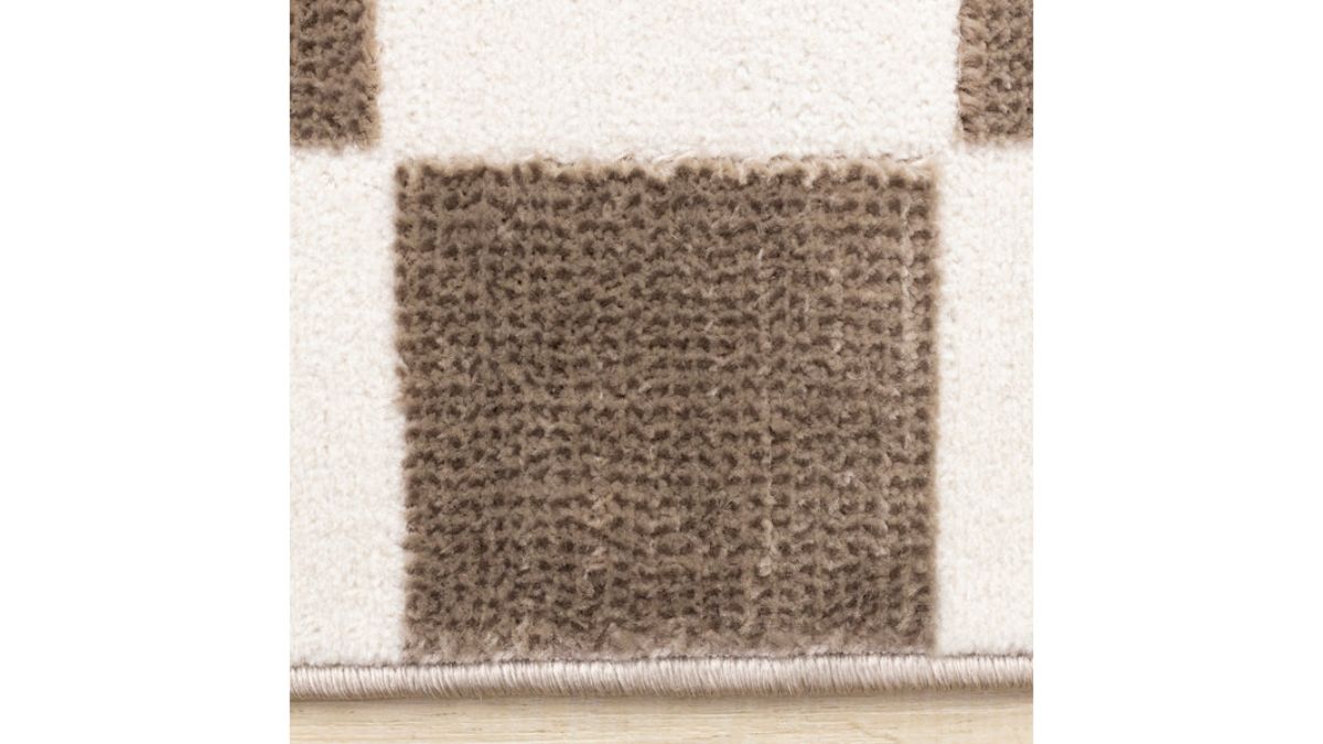 Leo Brown White Checkers Rug