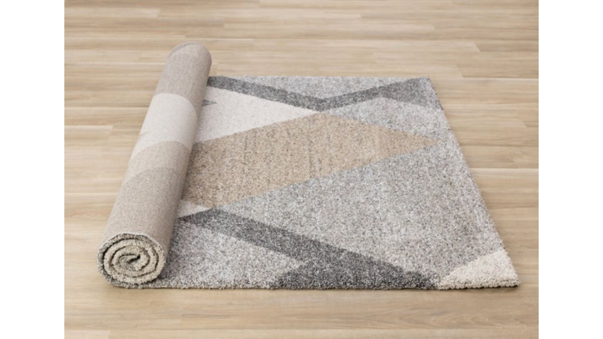 Marquis Grey White Beige Abstract Geometric Rug
