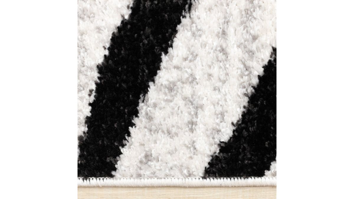 Eclipse Grey Black Drizzle Swirl Rug