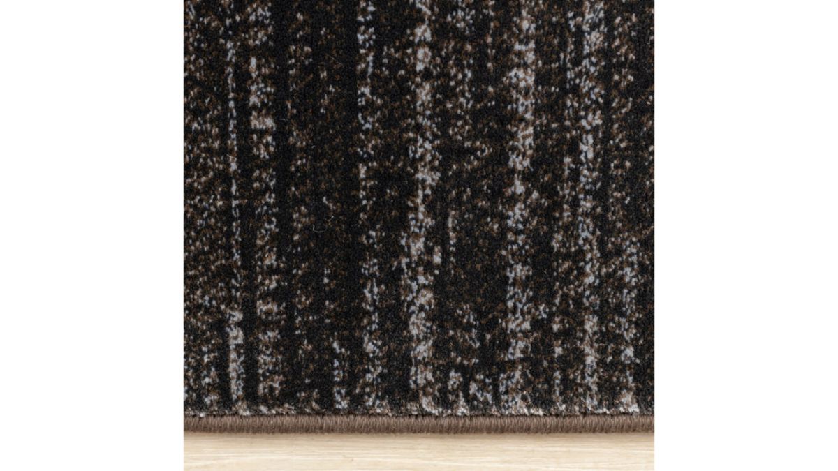 Aurora Black Beige Distressed Sound Wave Border Rug