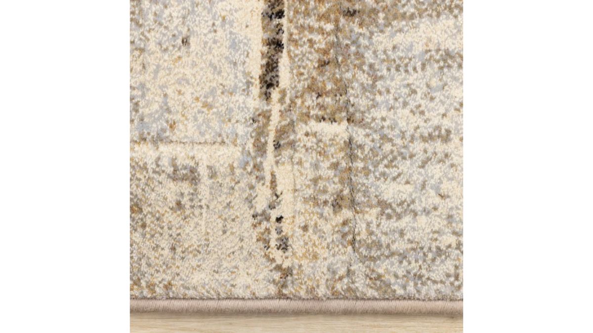 Aurora Cream Brown Black Distressed Rug