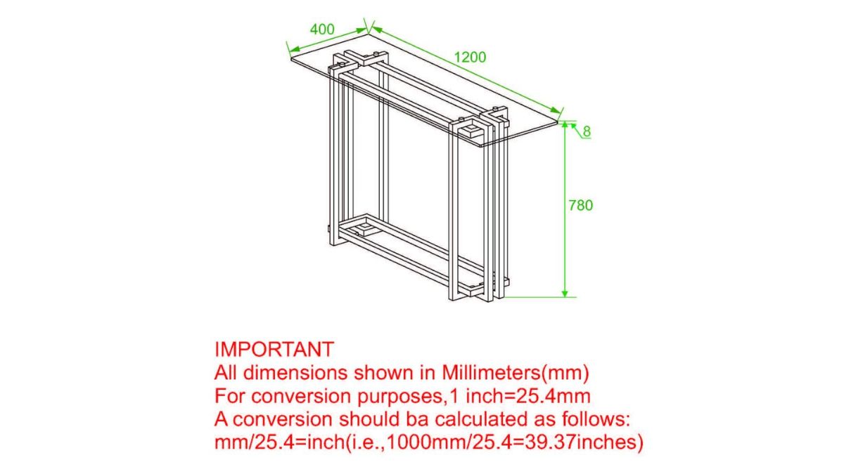WORLDWIDE HOME FURNISHINGS FLORINA CONSOLE TABLE
