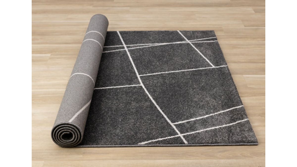 Mae Grey White Organic Line Design Rug