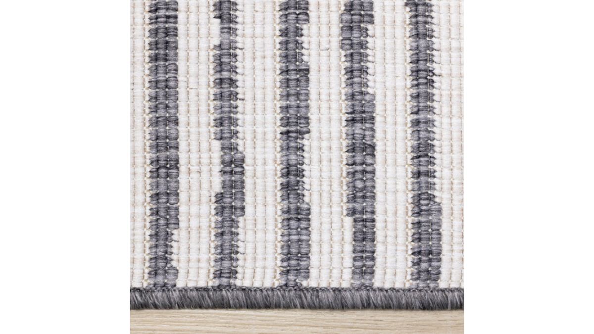 Bristol Grey Cream Pointing Triangles Reversible Rug