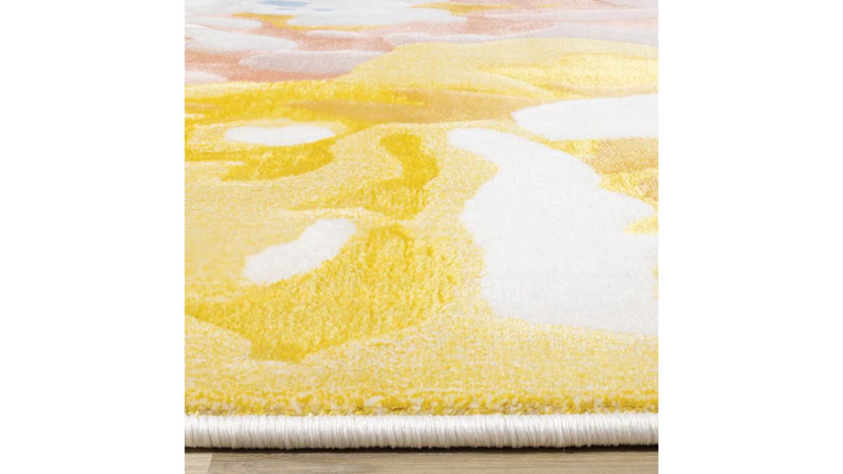 Belle Yellow Orange Blue Colour Blocks Rug