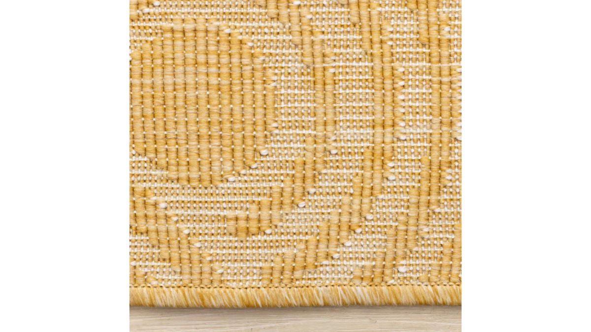 Bristol Reversible Yellow Taupe Rainbow Arch Pattern Rug