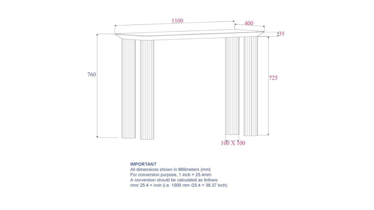 WORLDWIDE HOME FURNISHINGS SANGRA CONSOLE TABLE
