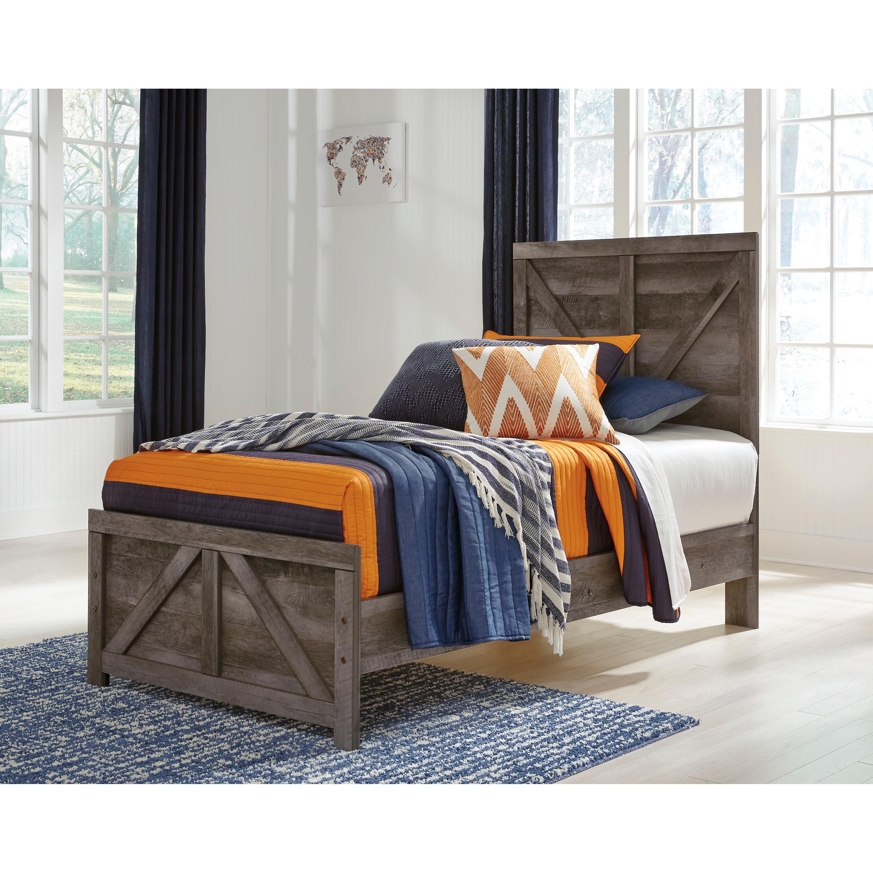 Signature Design by Ashley Wynnlow B440B16 Twin Crossbuck Panel Bed IMAGE 6