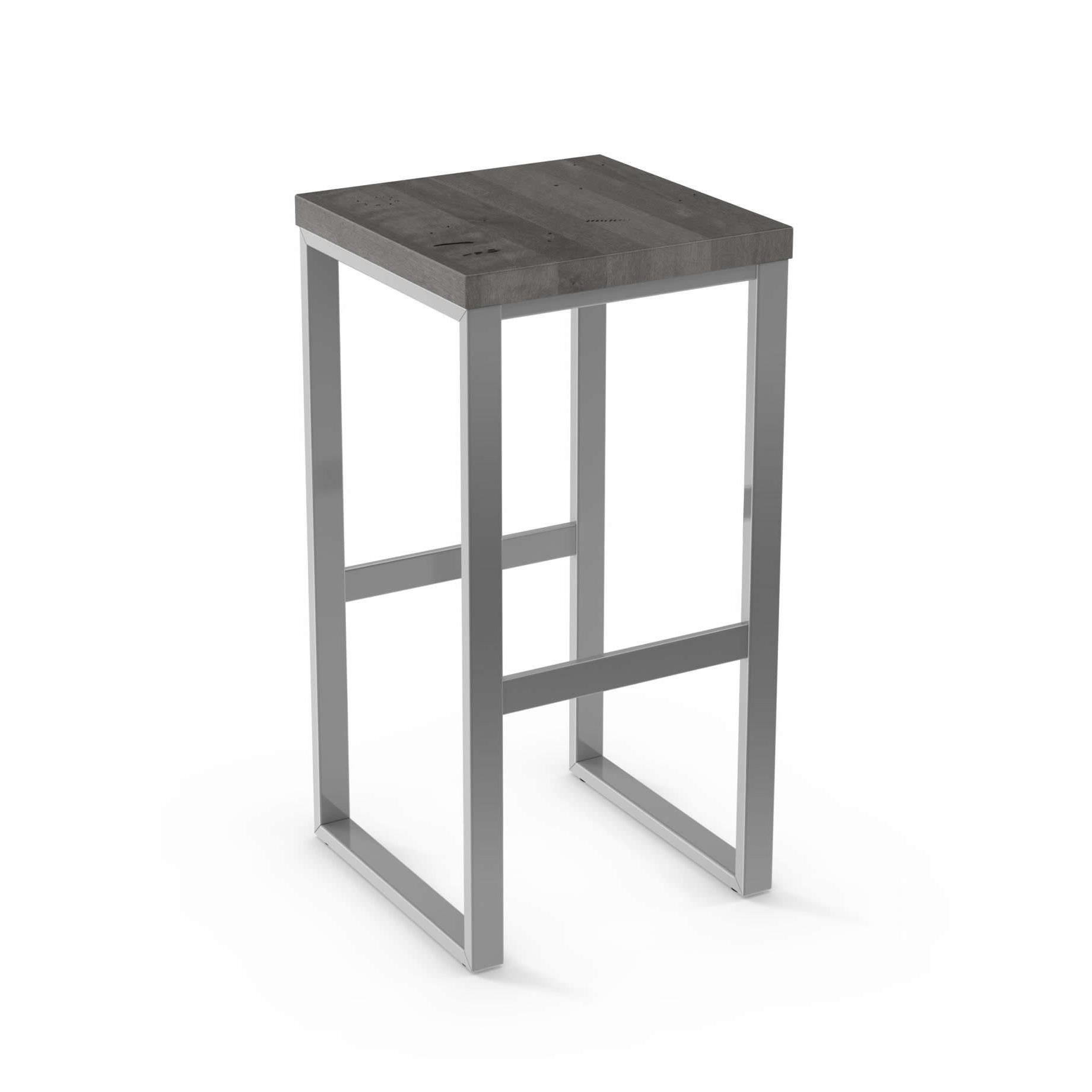 Amisco Aaron 40039-30 Pub Height Wood Stool - Magnetite/Stone Dust IMAGE 1