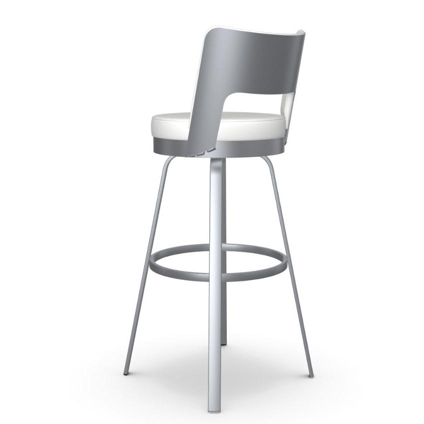 Amisco Brock 41435-34 Spectator Height Swivel Stool - Magnetite/Blizzard IMAGE 2