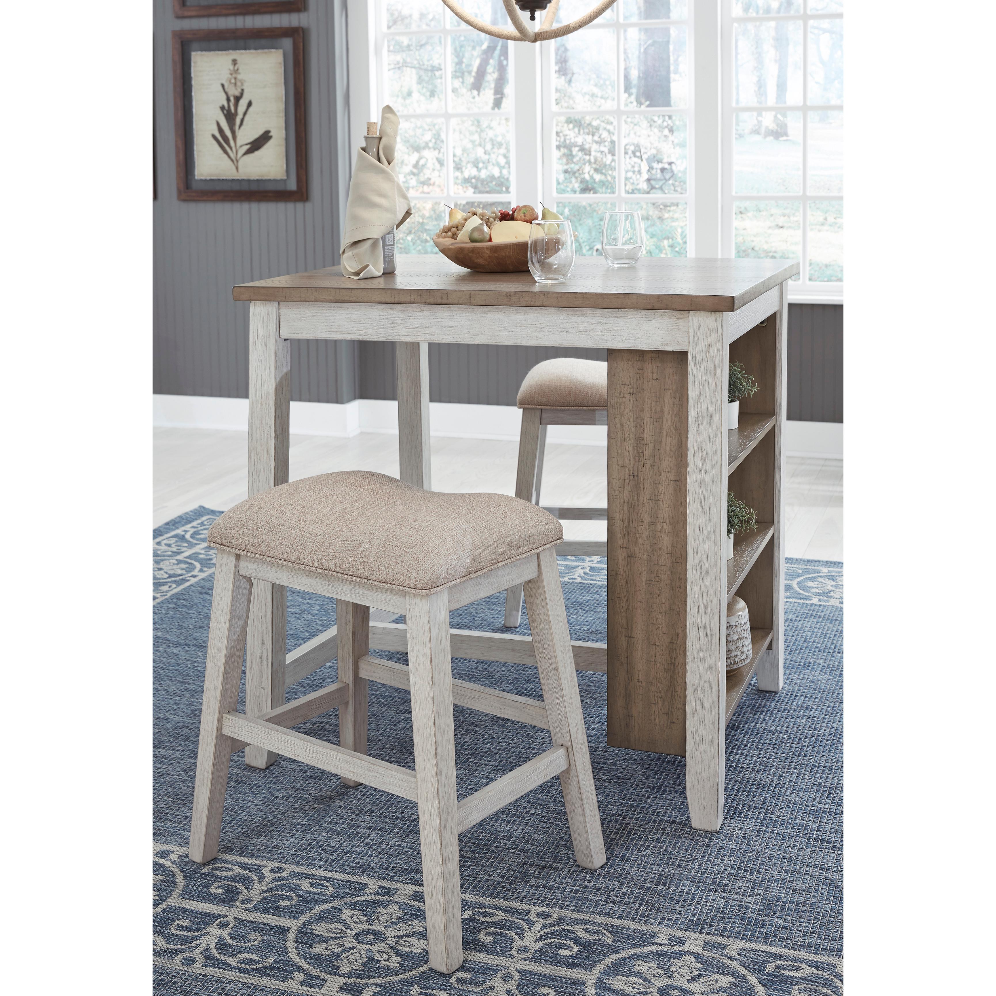 Signature Design by Ashley Skempton D394-113 Rectangular Dining Room Counter Table Set IMAGE 2