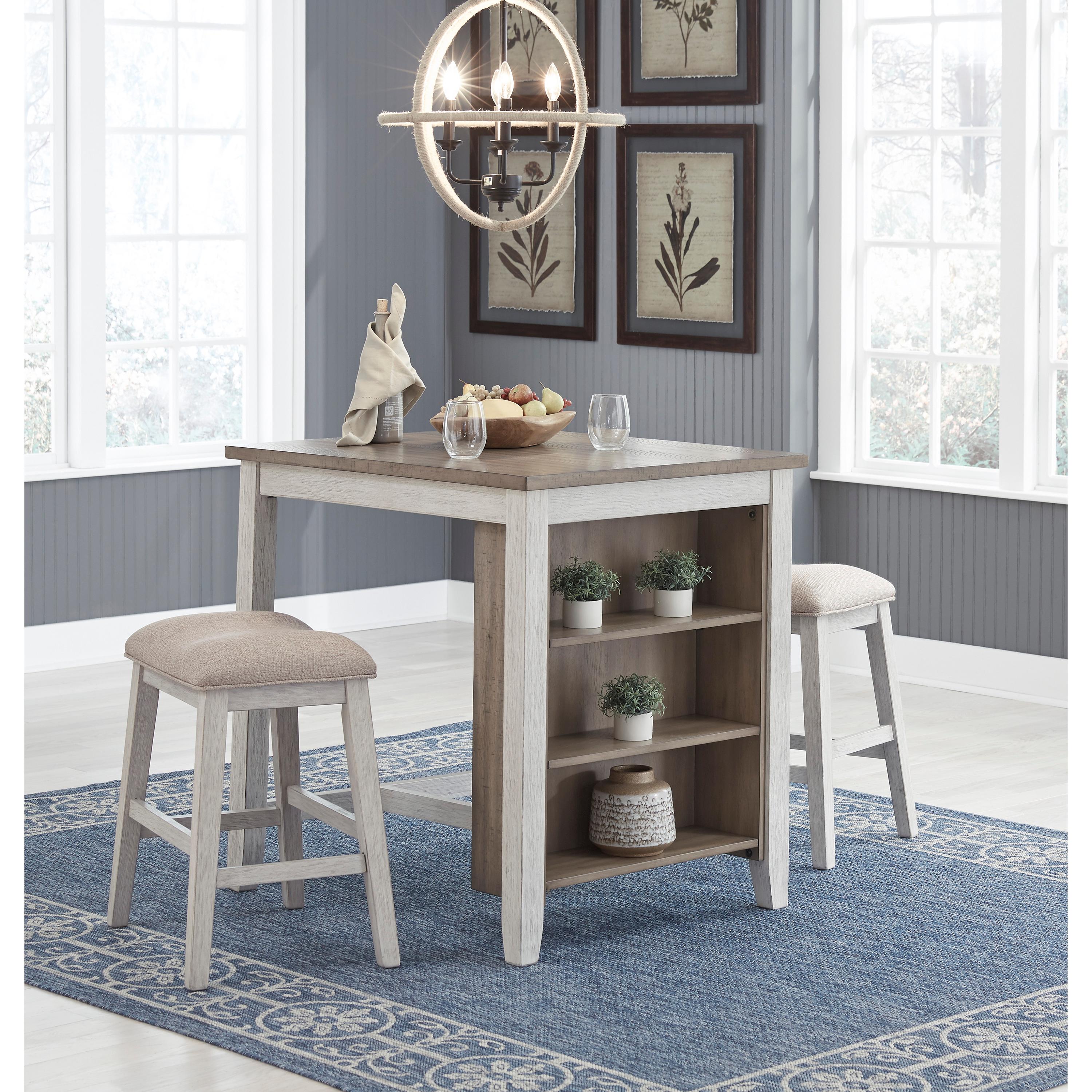 Signature Design by Ashley Skempton D394-113 Rectangular Dining Room Counter Table Set IMAGE 4