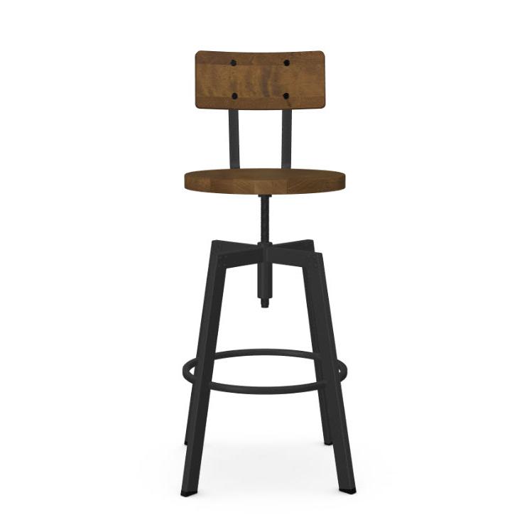 Amisco Architect 40263B Screw Stool - Black Coral/Toasty IMAGE 2