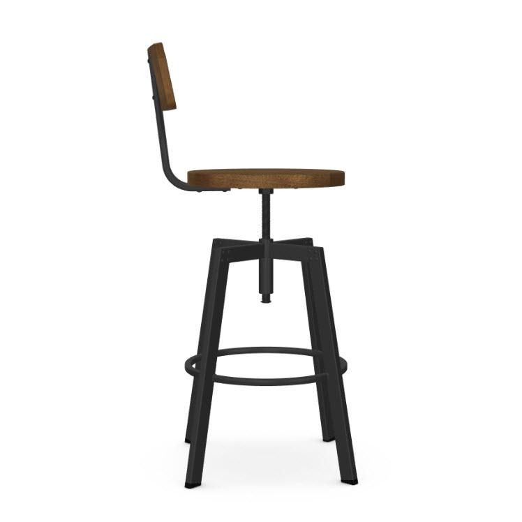 Amisco Architect 40263B Screw Stool - Black Coral/Toasty IMAGE 3