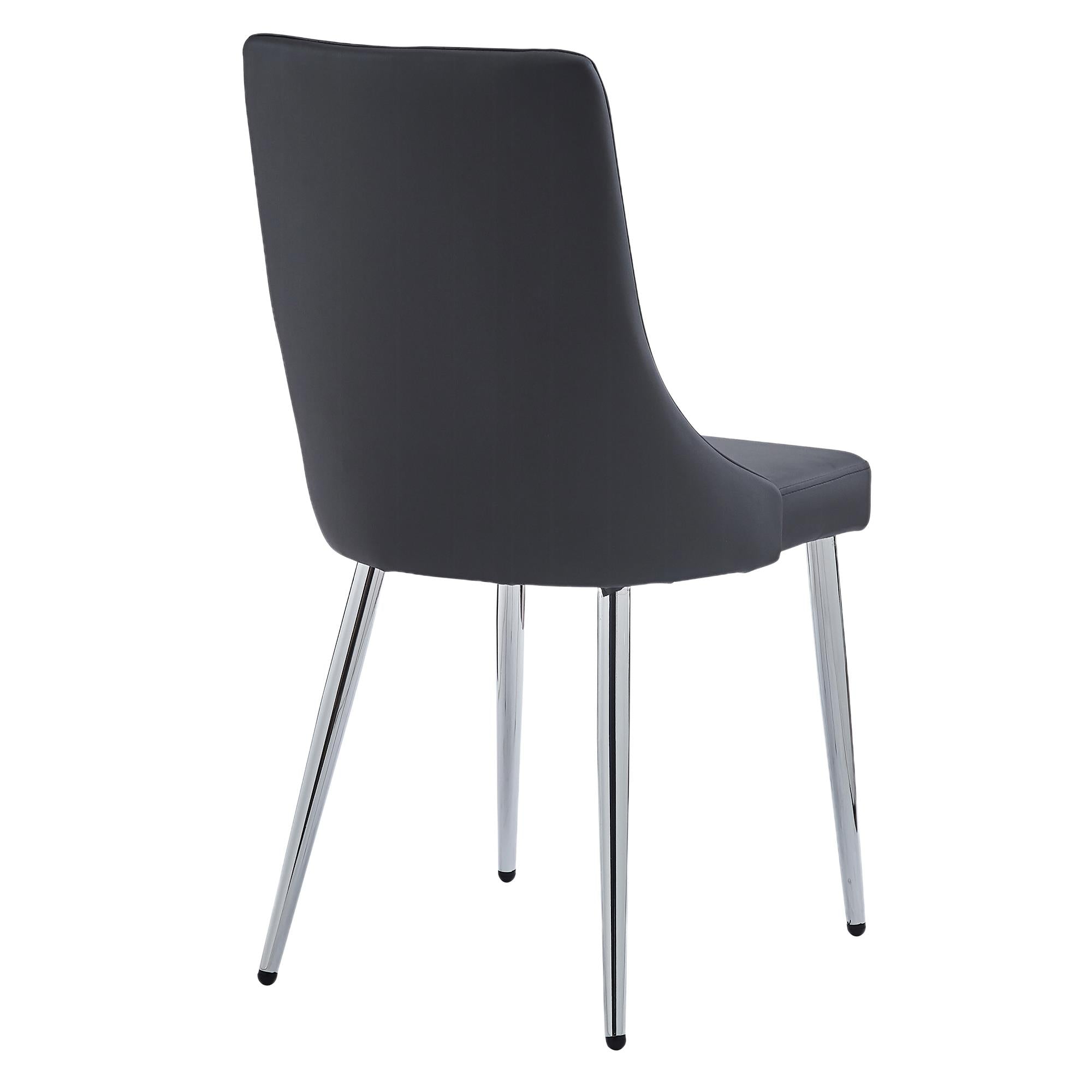 !nspire Devo 202-087BK Dining Chair - Black and Chrome IMAGE 3