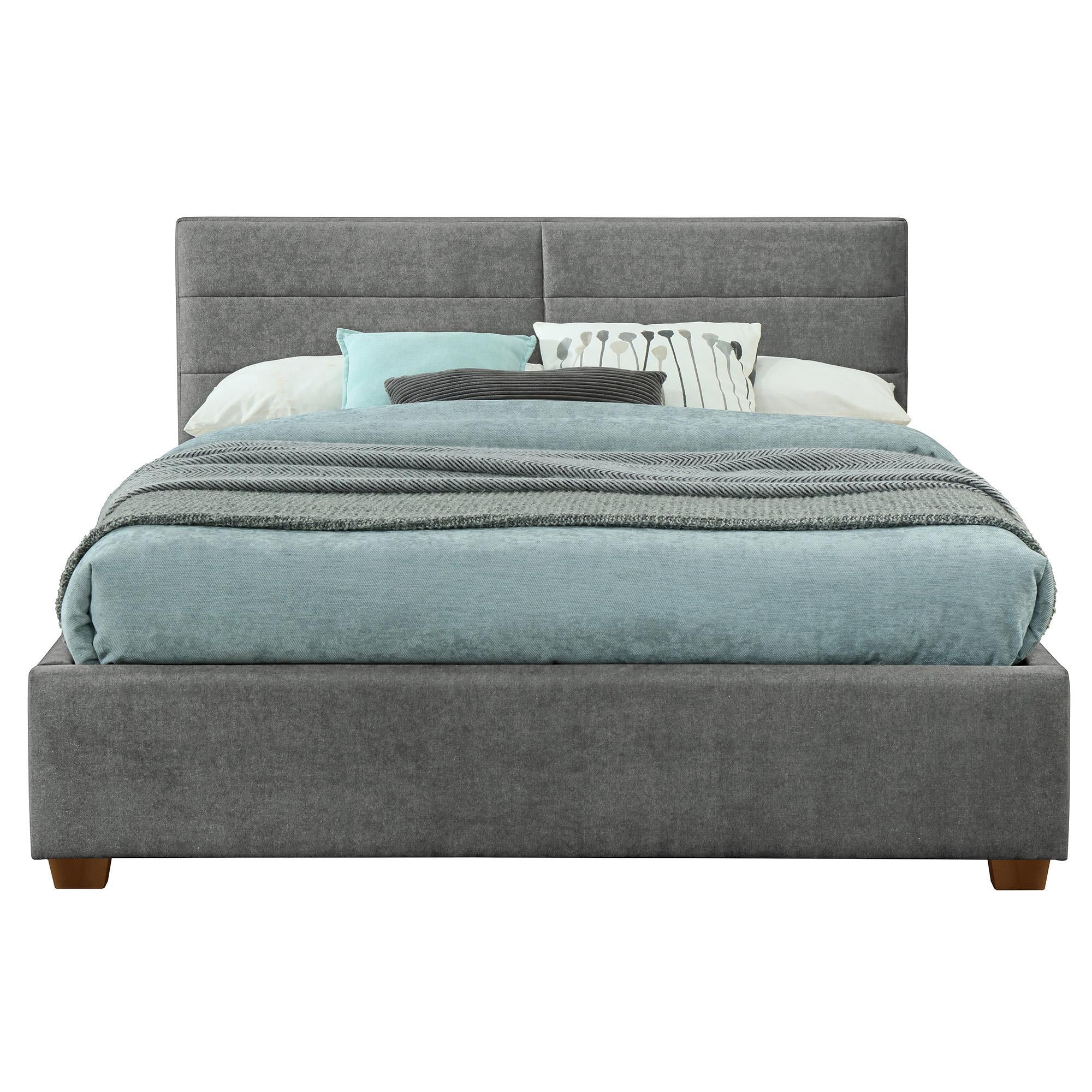!nspire Emilio 101-633Q-LG 60" Queen Platform Bed w/Drawer - Light Grey IMAGE 3