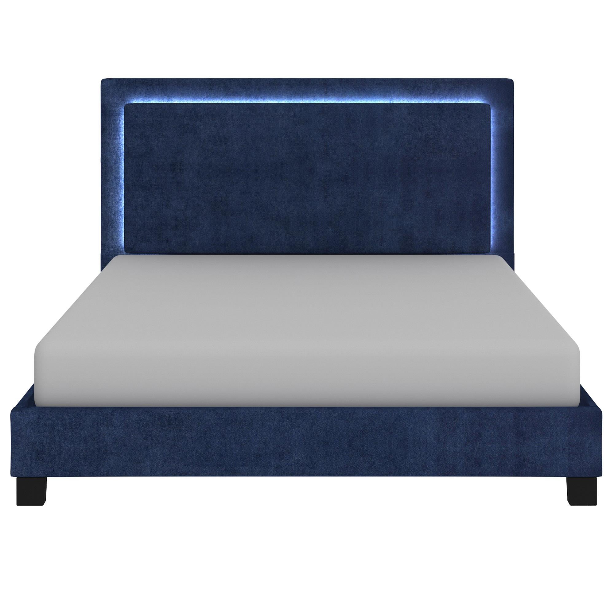 !nspire Lumina 101-088K-BL 78" King Platform Bed w/Light - Blue IMAGE 4