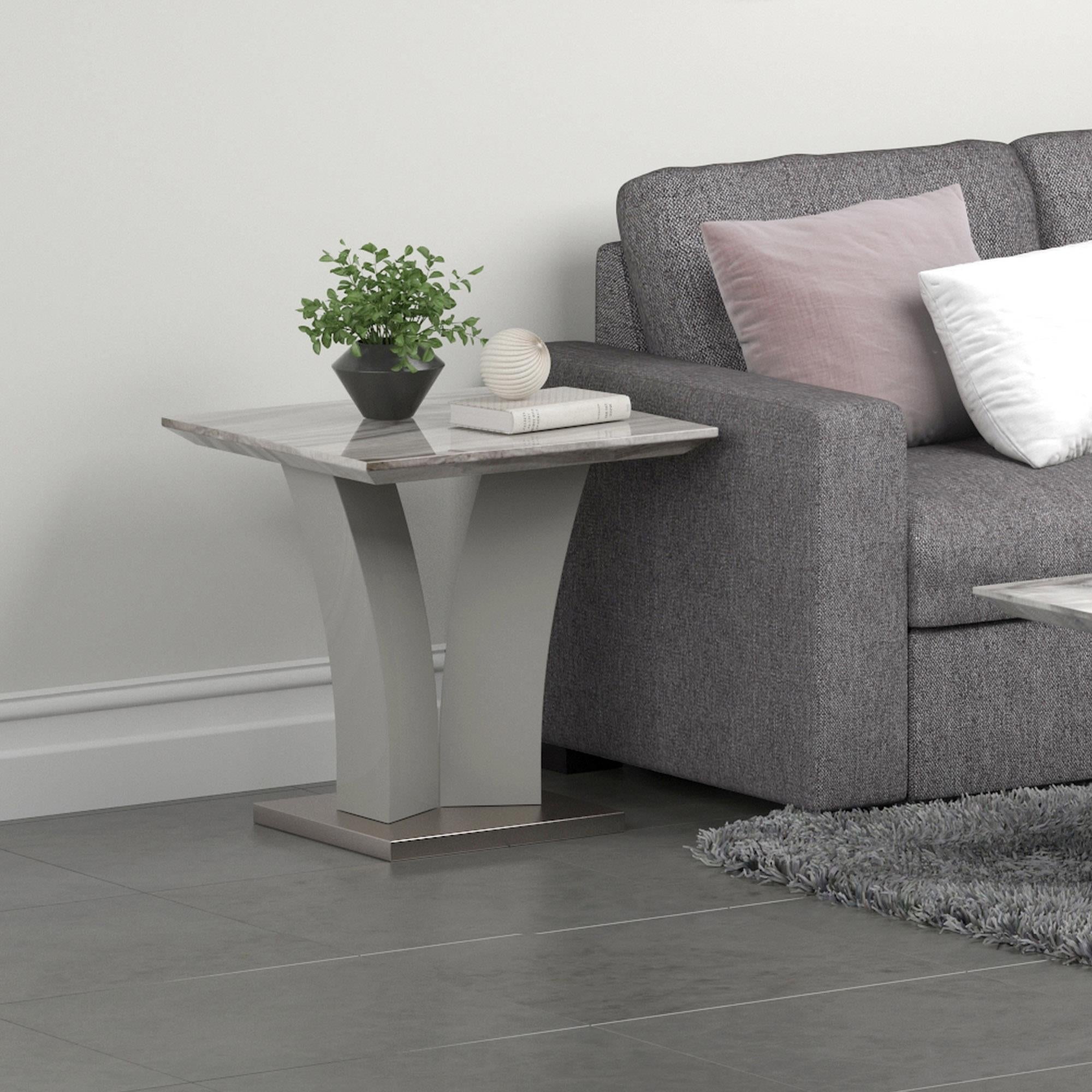 !nspire Napoli 501-545GY Accent Table - Light Grey IMAGE 2