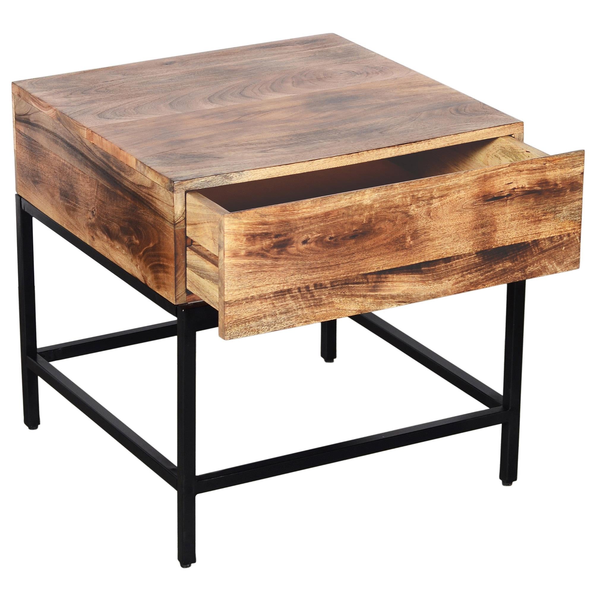 !nspire Ojas 501-513NT Accent Table - Natural Burnt and Black IMAGE 3