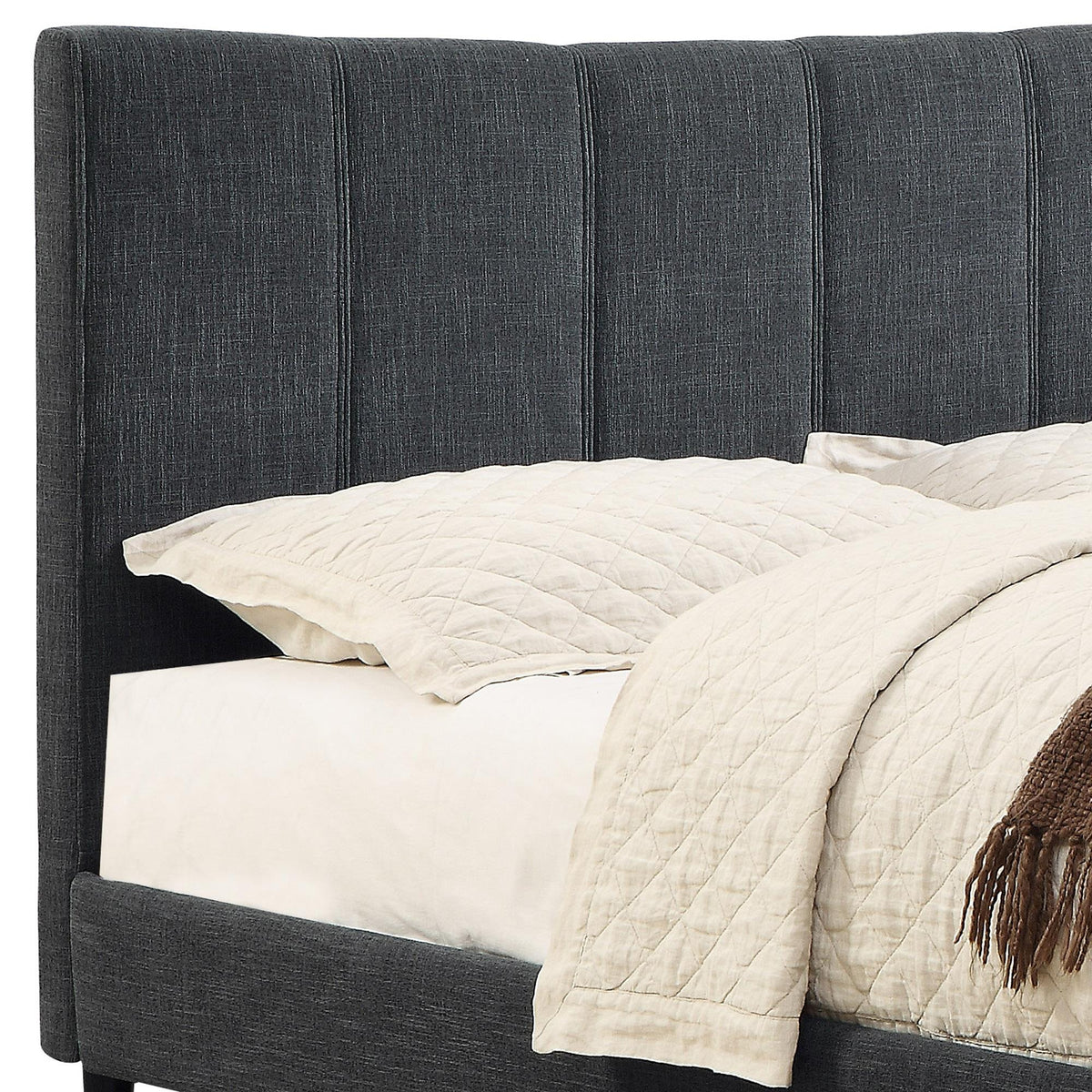 Worldwide Home Furnishings Rimo 101-268K-GY 78" King Platform Bed - Grey IMAGE 6