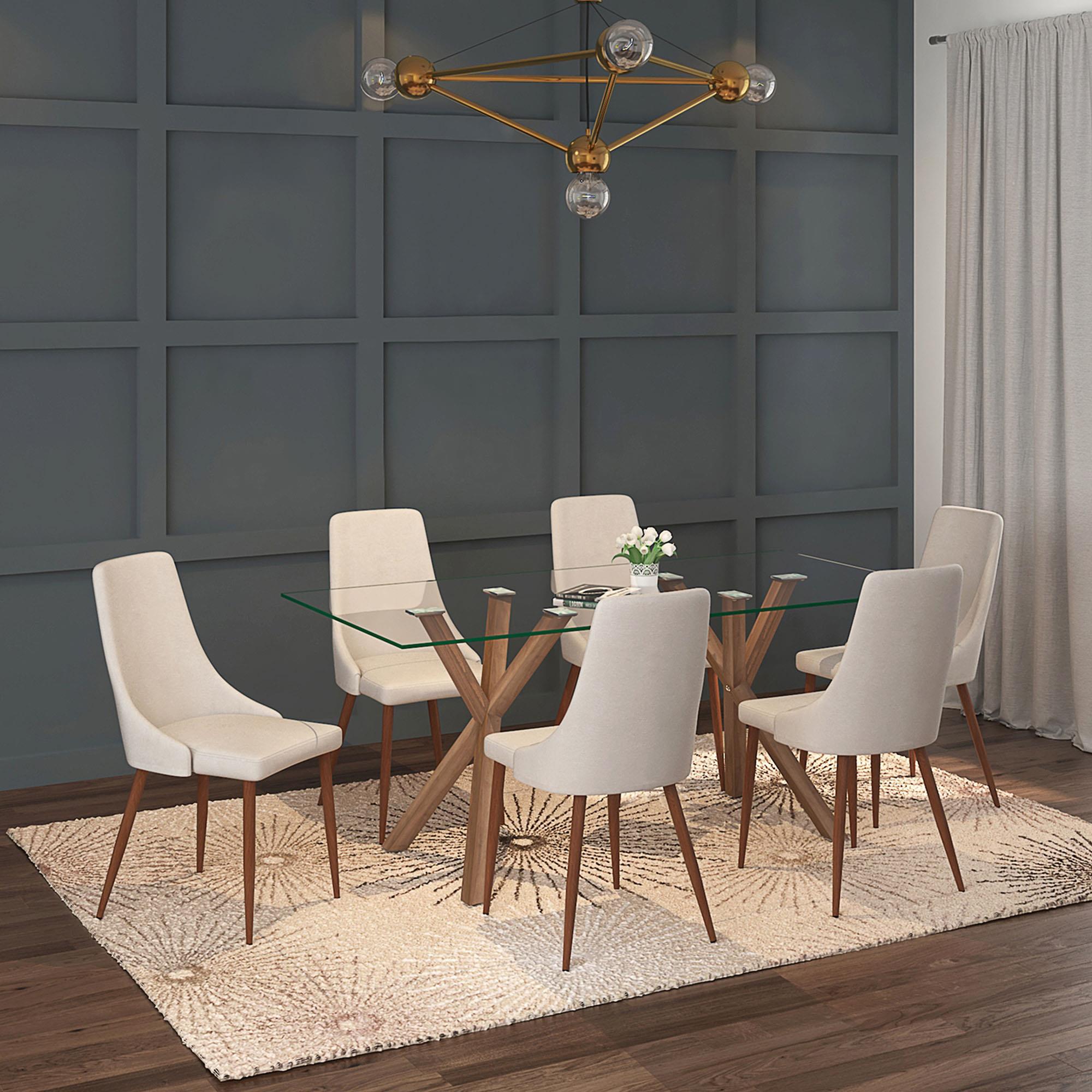 Worldwide Home Furnishings Stark 201-535WAL Rectangular Dining Table - Walnut IMAGE 7