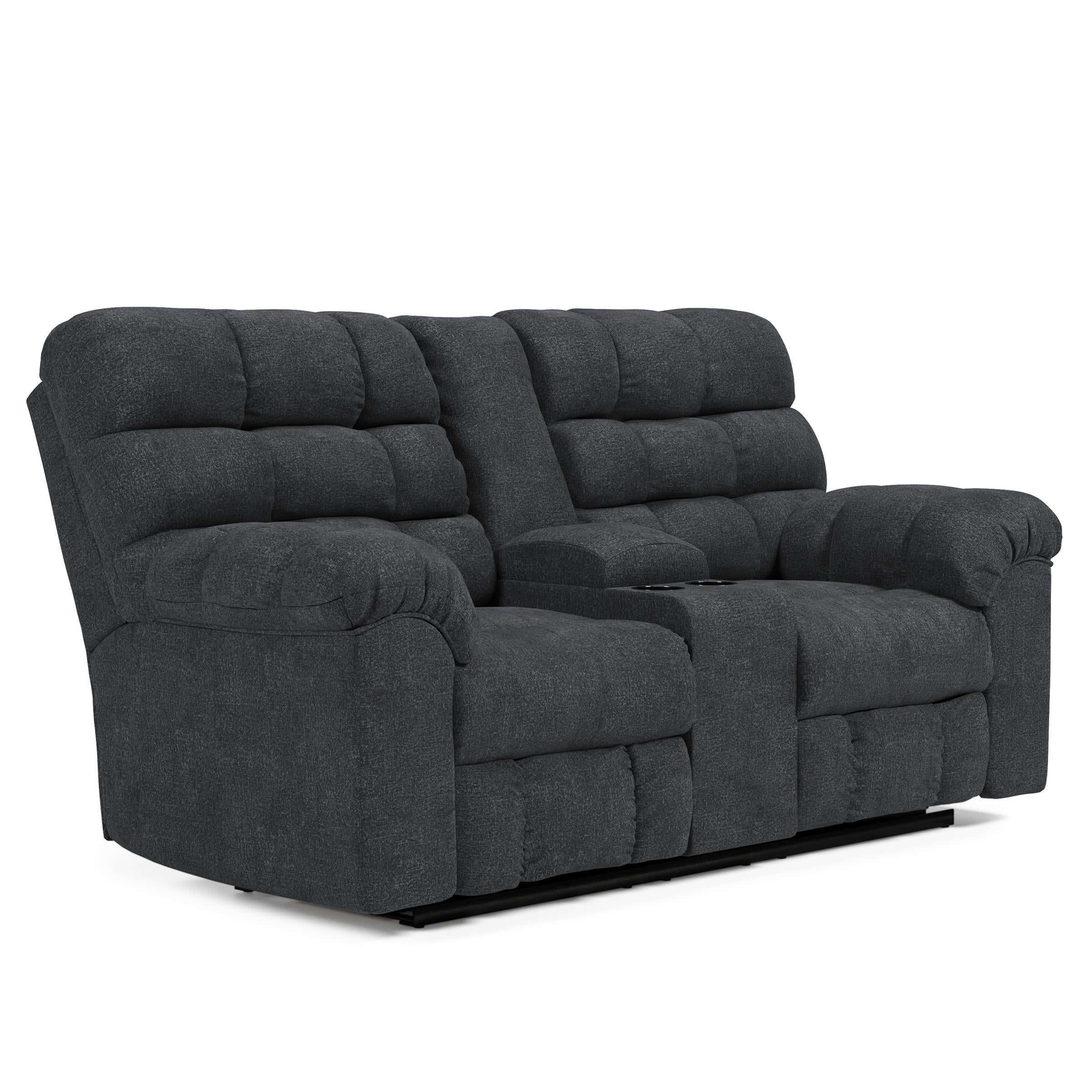 Signature Design by Ashley Wilhurst 5540394 Double Reclining Loveseat with Console IMAGE 1