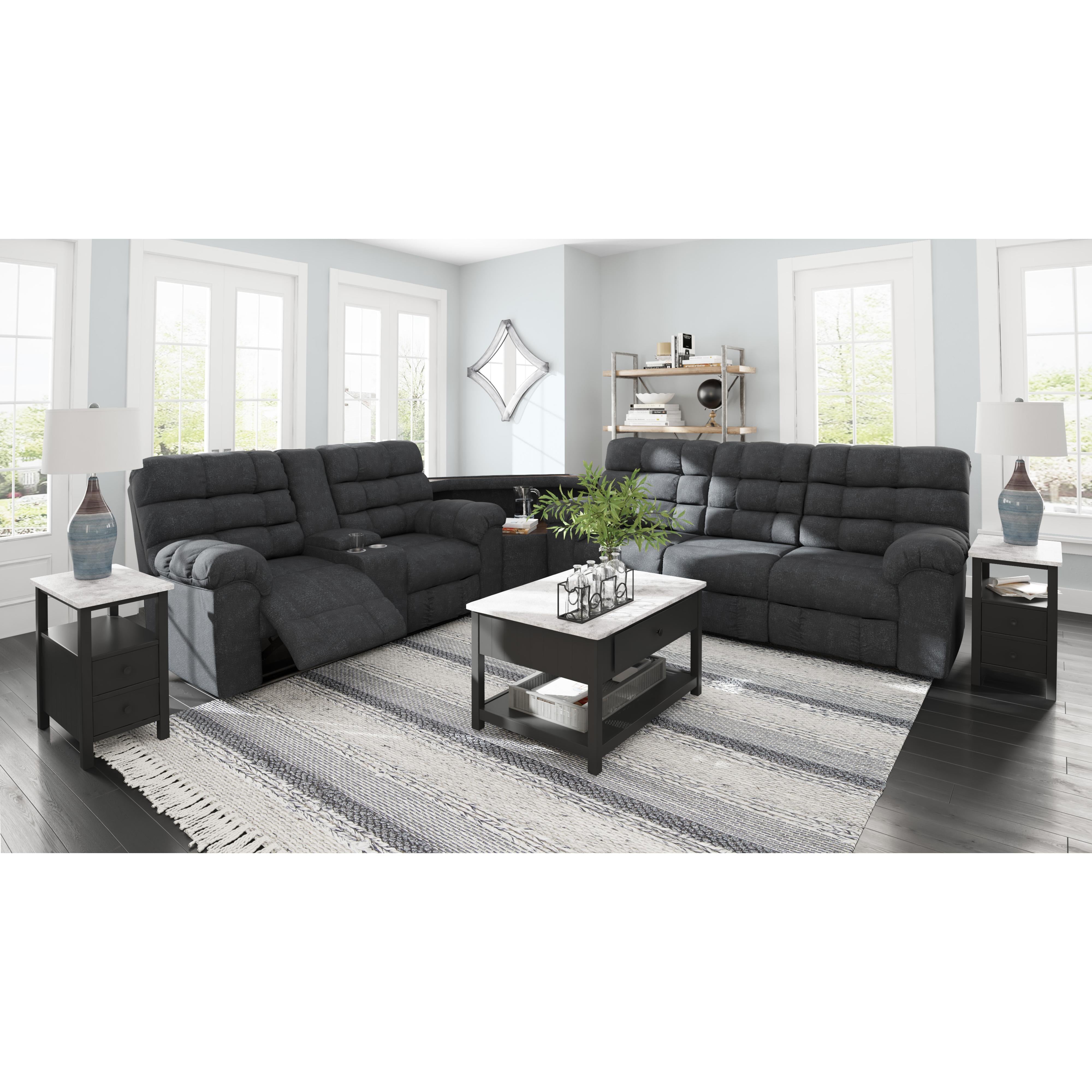 Signature Design by Ashley Wilhurst 5540394 Double Reclining Loveseat with Console IMAGE 9