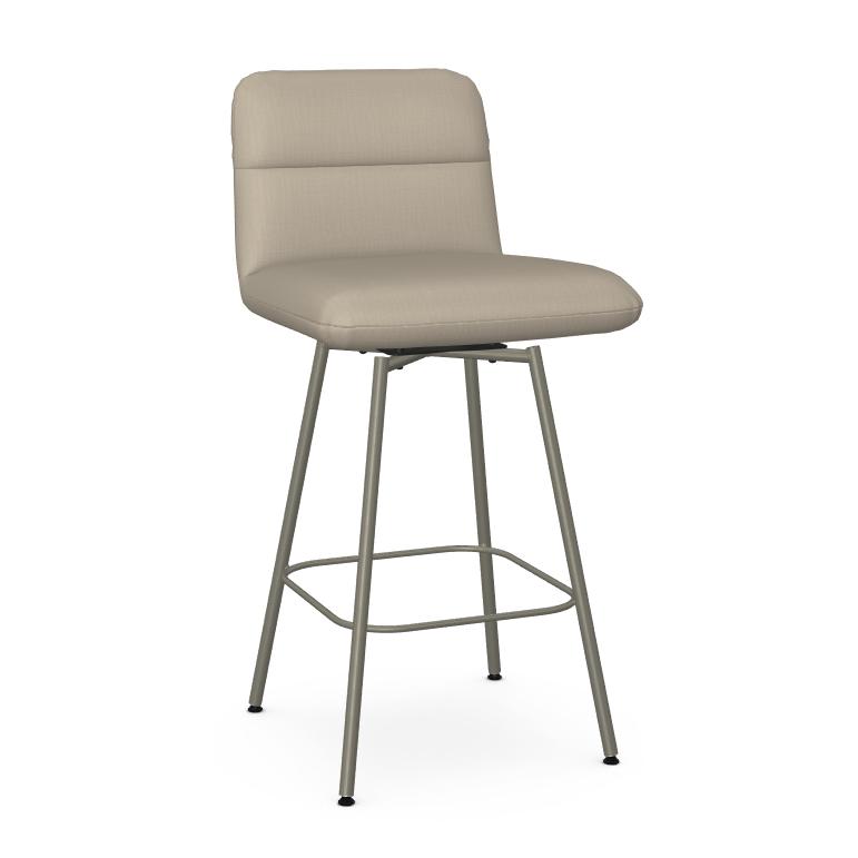 Amisco Niles 41351-26/56KT Counter Height Swivel Stool - Titanium/Mushroom IMAGE 1