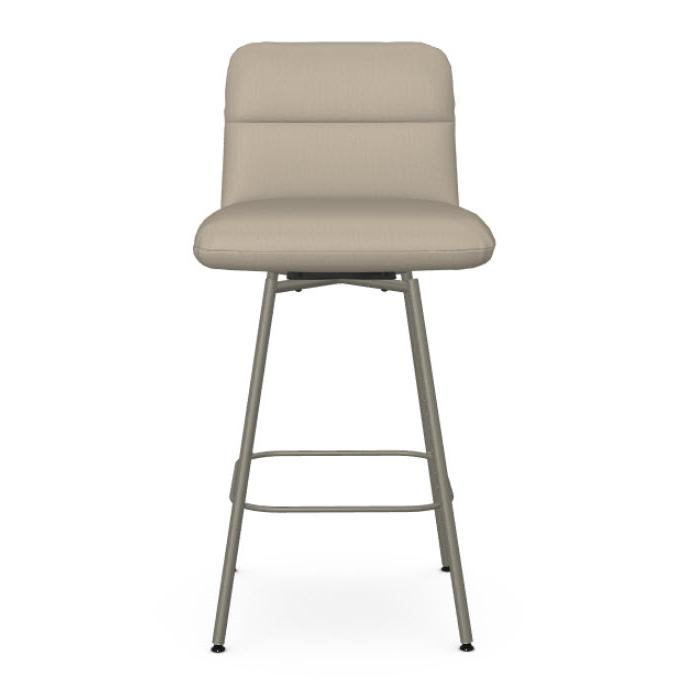 Amisco Niles 41351-26/56KT Counter Height Swivel Stool - Titanium/Mushroom IMAGE 2