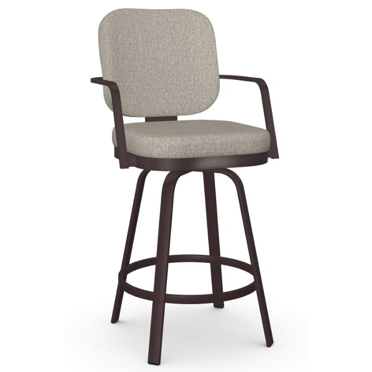 Amisco Dorsey 41596-26/52HT Counter Height Swivel Stool - Oxidado/Shiitake IMAGE 1