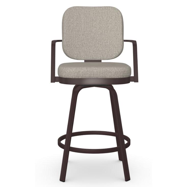 Amisco Dorsey 41596-26/52HT Counter Height Swivel Stool - Oxidado/Shiitake IMAGE 2