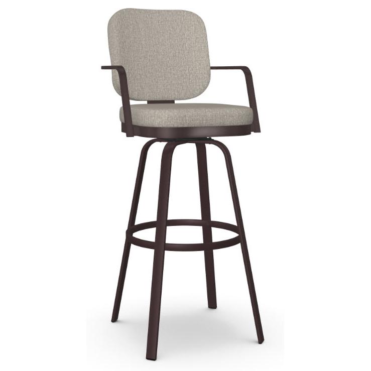 Amisco Dorsey 41596-34/52HT Spectator Height Swivel Stool - Oxidado/Shiitake IMAGE 1