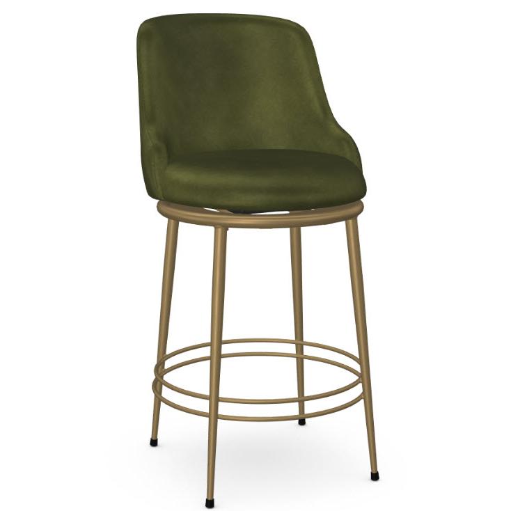 Amisco Glenn 41597-26/27JL Counter Height Swivel Stool - Sun Gold/Emerald IMAGE 1