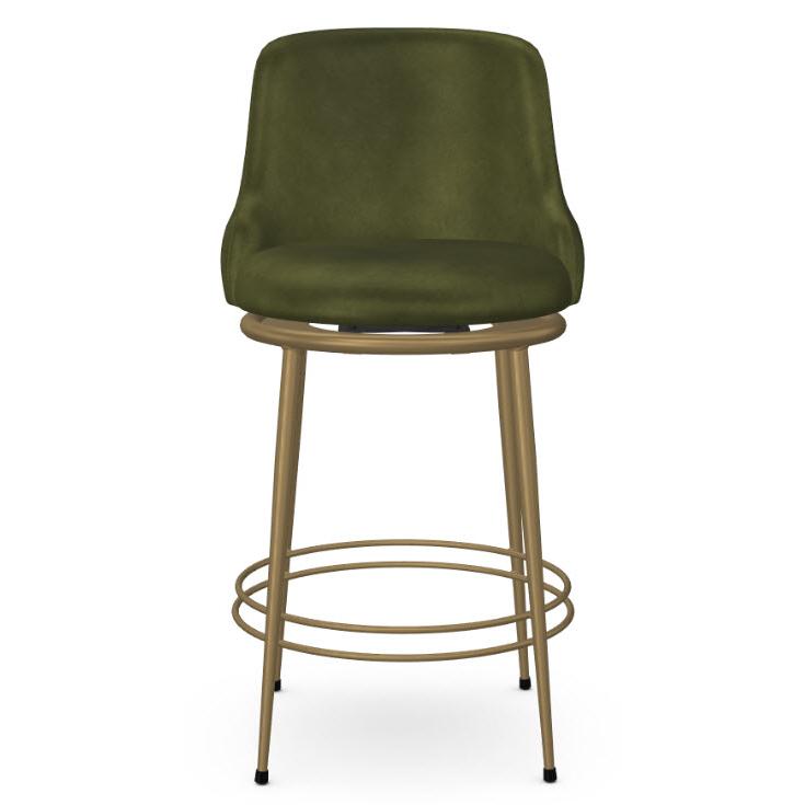 Amisco Glenn 41597-26/27JL Counter Height Swivel Stool - Sun Gold/Emerald IMAGE 2