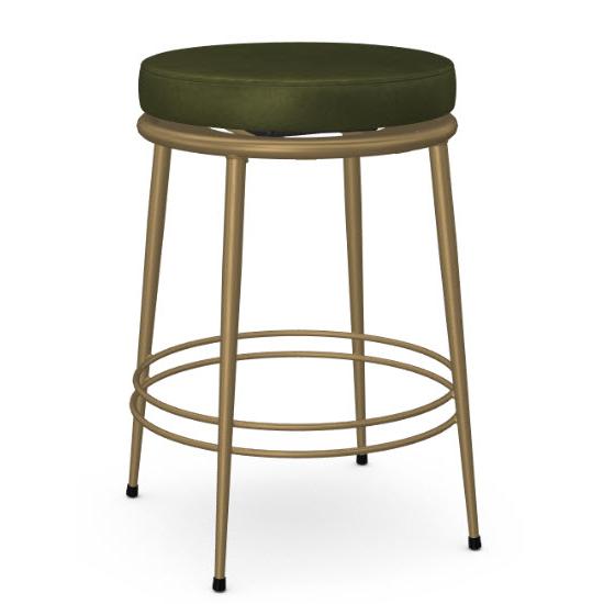 Amisco Glenn 42597-26/27JL Counter Height Swivel Stool - Sun Gold/Emerald IMAGE 1